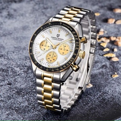 42MM PAGANI DESIGN Quartz Men Watch Diver Stainless 100M Waterproof Luminous NEW