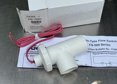 GEMS 170231 Shuttle Type Flow Switch FS-500 Series - 3/4'' NPT - NEW