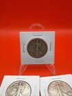 Lot Of 3 US Walking Liberty Half Dolllars - 90% Silver - Circulated