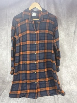 Columbia Womens Pocket Flannel Shirt Dress Size S Outdoor Work Wear