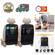 Durable Back Seat Cover for Kids - Waterproof Protector with 2 Pocket Organizers