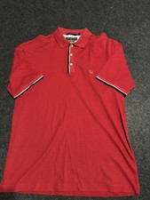 VTG Y2K Tommy Hilfiger Red Short Sleeve Polo Shirt Golf Crest Mens Large