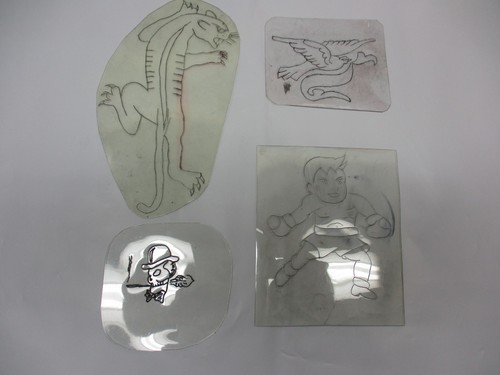 VINTAGE TATTOO FLASH ACETATE LOT OF FOUR BROOKLYN NEW YORK