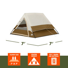 7' X 7' 3-Person Traditional A-Frame Tent Camping Glamping