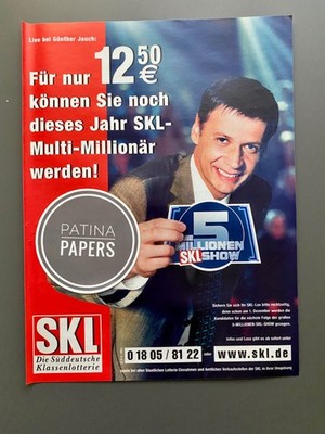 2003 SKL Günther Jauch Süddeutsche Klassenlotterie Vintage Ad Werbung Reklame