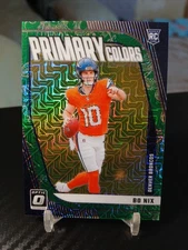 2024 Donruss Optic Bo Nix RC #4 Primary Colors Rookie Dragon Scale SSP 03/24