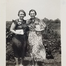 Vintage Photo Women Wearing Dresses Clutch Purse Snapshot