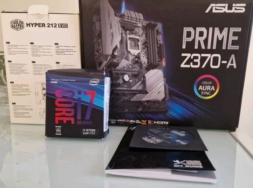 i7 8700k (6C/12T), ASUS Z390-A, Cooler Master Hyper 212 EVO - Combo
