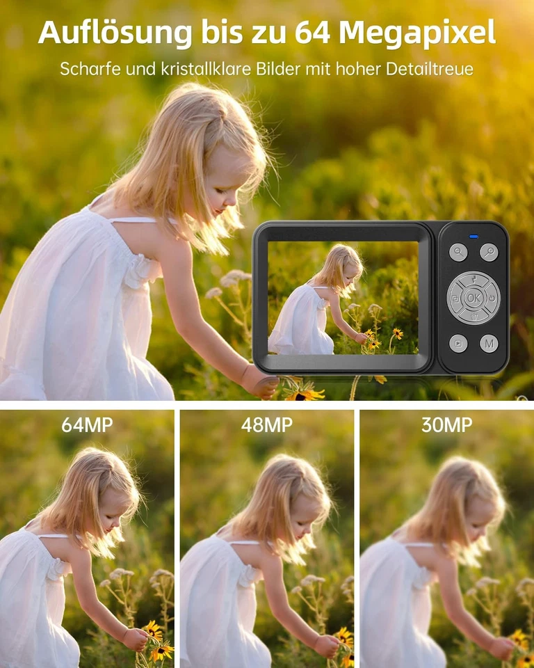 ROLLEI Compactline 64 Dual Screen Kompaktkamera 64 MP mit 4K schwarz - Bild 2 von 4