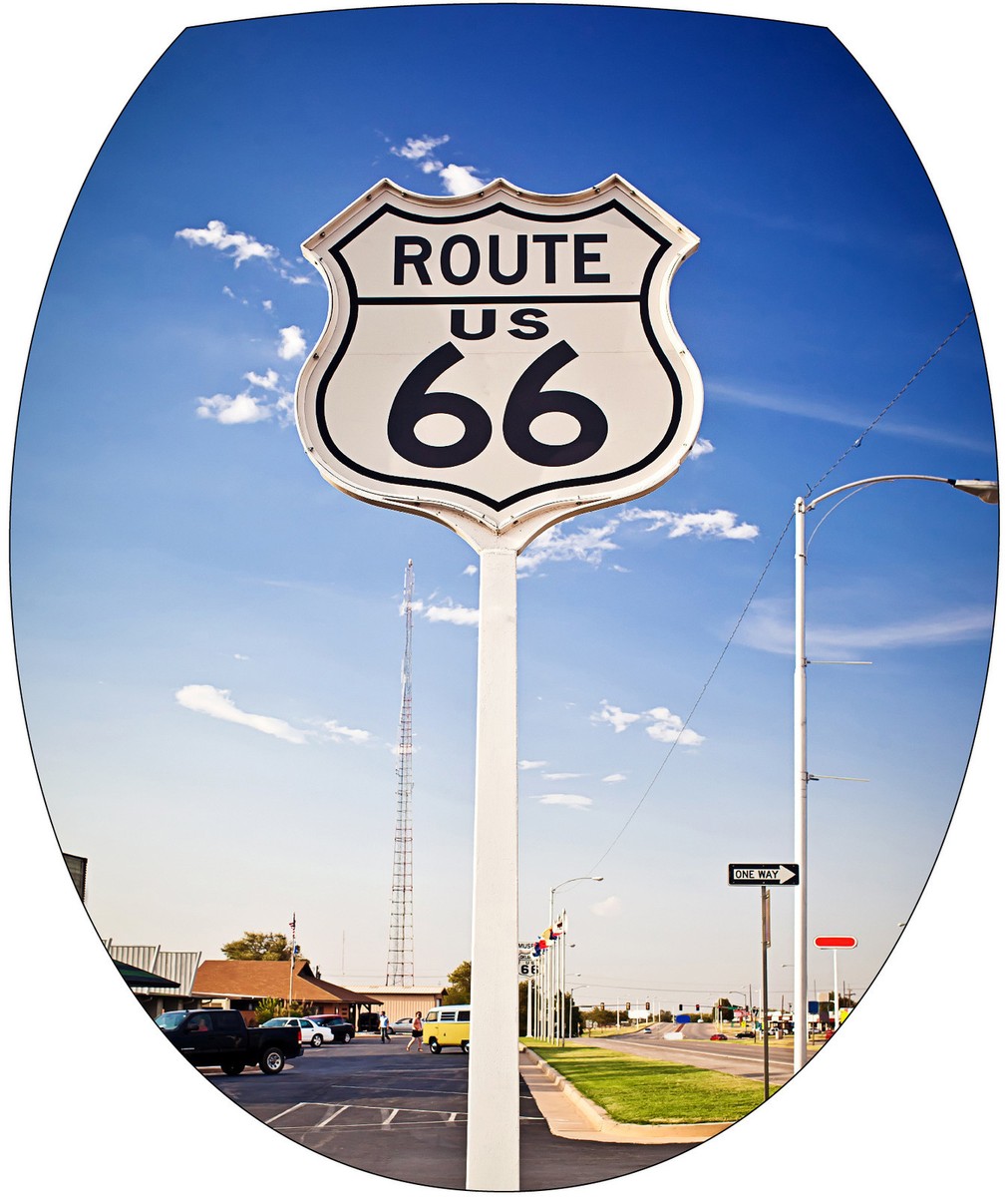 Sticker Abattant WC Route 66 - 35x42cm - Déco Adhésive - Réf 2127