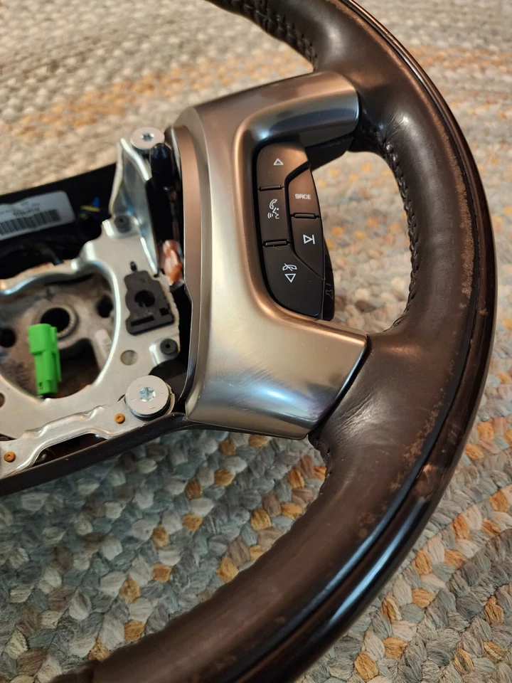 07-14 Escalade Denali Cacao Cuero Térmico Volante Woodgrain 15854535 OEM Foto 4 de 4