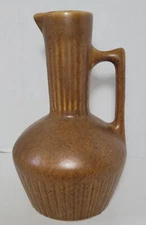 Vintage Brown Monmouth Maple Leaf Stamped Pottery Pitcher or Carafe Without Lid
