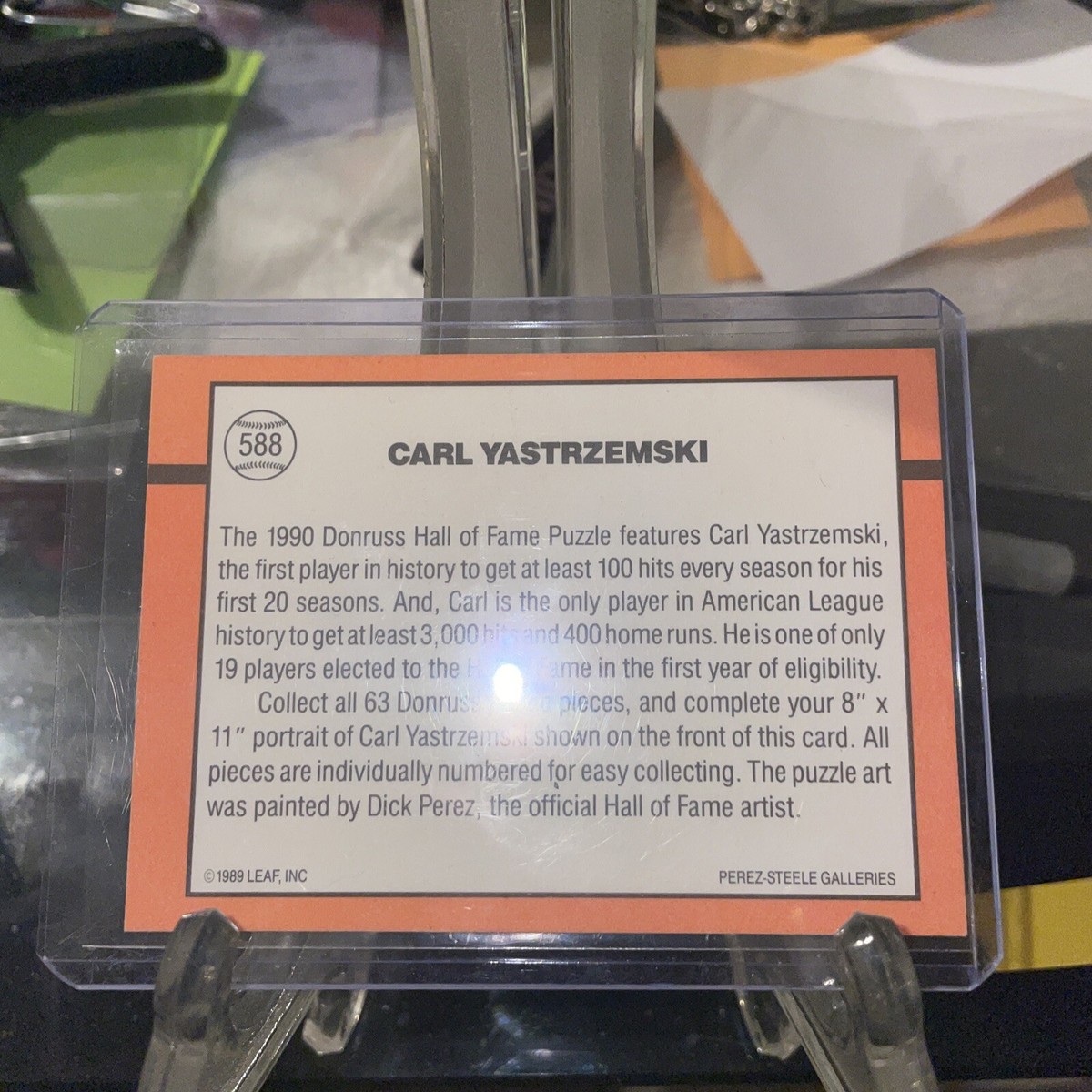 👍 1990 Donruss Puzzle Baseball Card #588 Carl Yastrzemski🔥 no