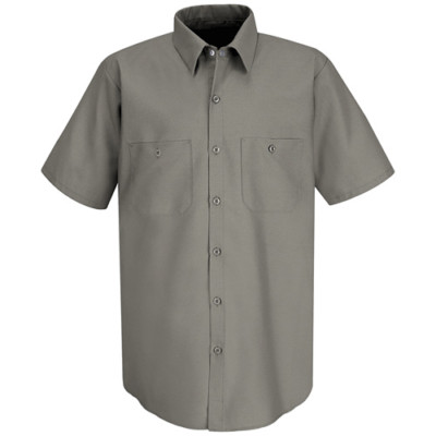 Red Kap Work Shirt Solid Color 2 Pocket 