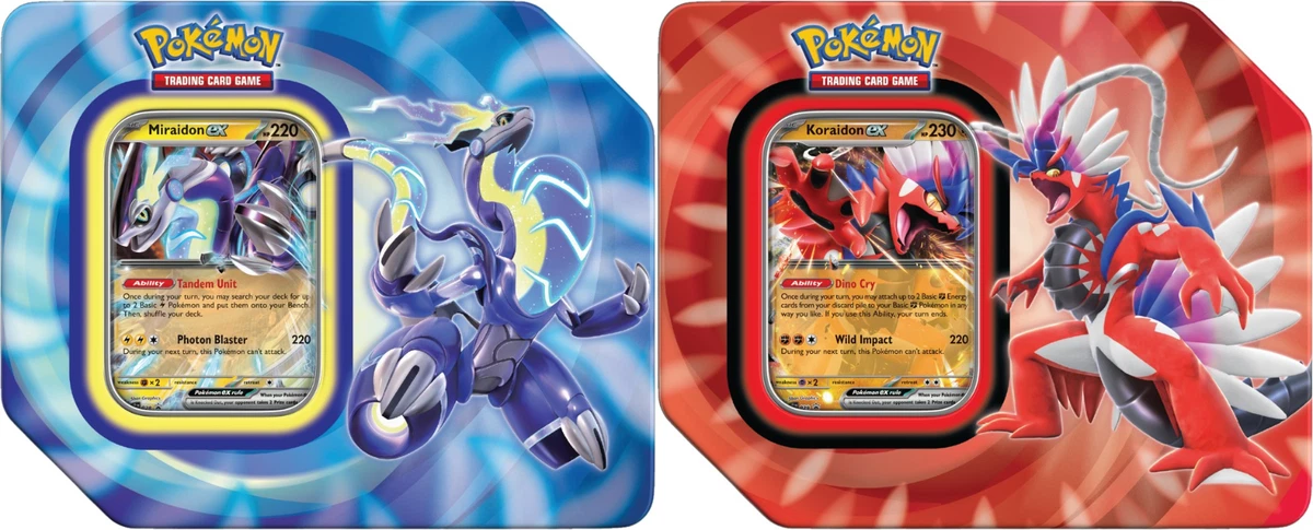 Pokemon 2023 Collectors Paldea Legends Tins - SET OF 2 (Miraidon EX & Koraidon  EX) 