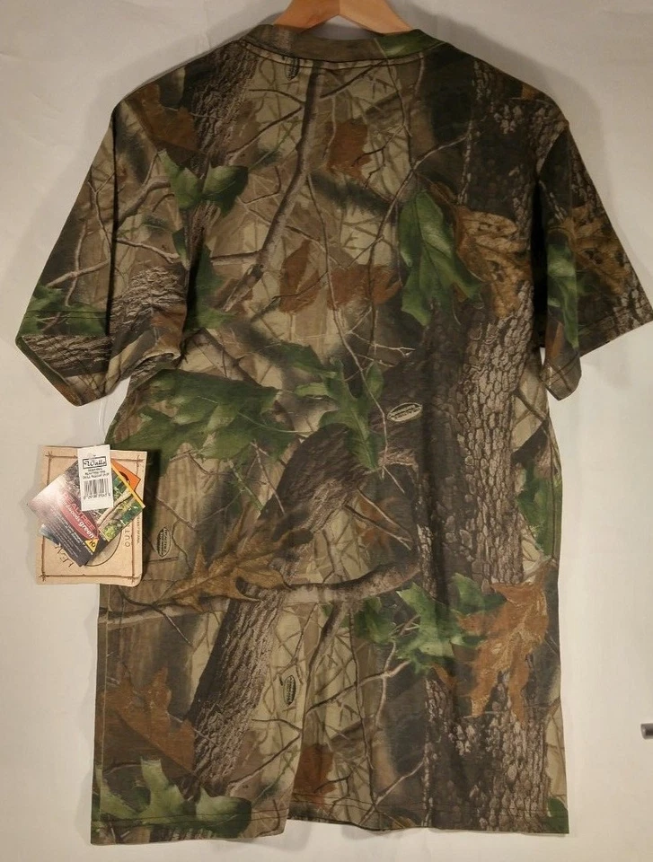 Walls Short Sleeve Realtree Hardwoods Green Camo Pocket T-Shirt Cotton Men Small - Image 2 of 4