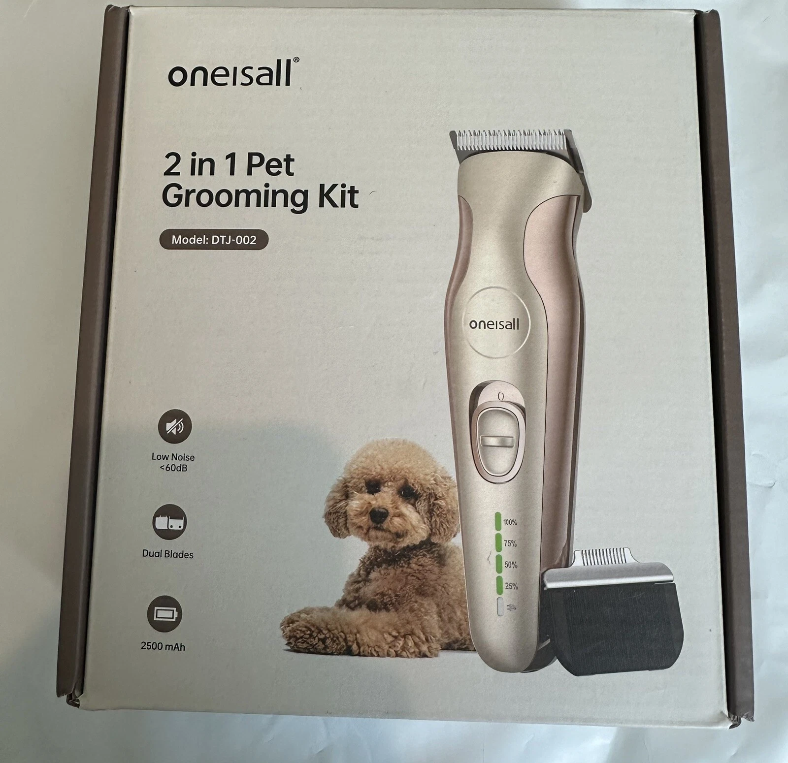 Oneisall Pet Grooming Clipper Kit 2-Speed Quiet Pet Clippers