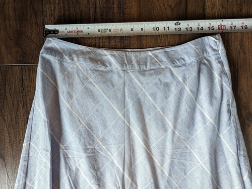 Christopher & Banks Women’s Size M Flared Skirt Blue & White Stripe Linen Blend - Picture 5 of 12