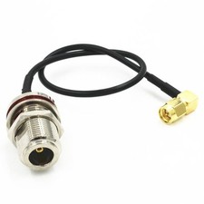 1pc N Female Bulkhead to SMA Male Right Angle RG316 Pigtail RF Cable 25CM Quick