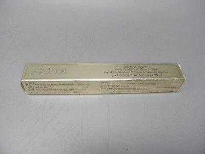 STILA DOUBLE DIP SUEDE SHADE & GLITTER & GLOW EYE SHADOWS WHITE OUT 0.07oz NEW