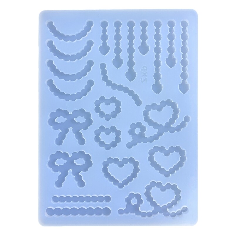 Pearl Chain Heart Silicone Mold for DIY Keychain Pendant Craft