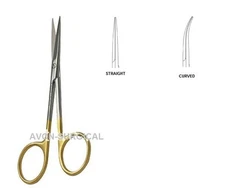 2 O.R GRADE Iris Scissors Straight AND Curved reusable gold plated handle 4.5"