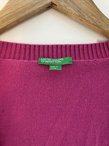 United Colors Of Benetton Women's Pink Cotton Blend Cardigan Sweater - Size S - Picture 3 of 3