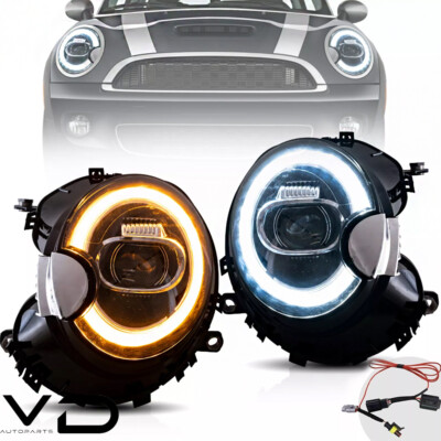 VLAND Projector LED Headlights w/Startup Animation For 2007-2015 Mini Cooper L+R