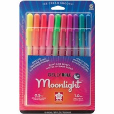 Sakura Gelly Roll Moonlight 10 Gel Pens, Assorted Colors, 1.0mm, 3 Packs of 10