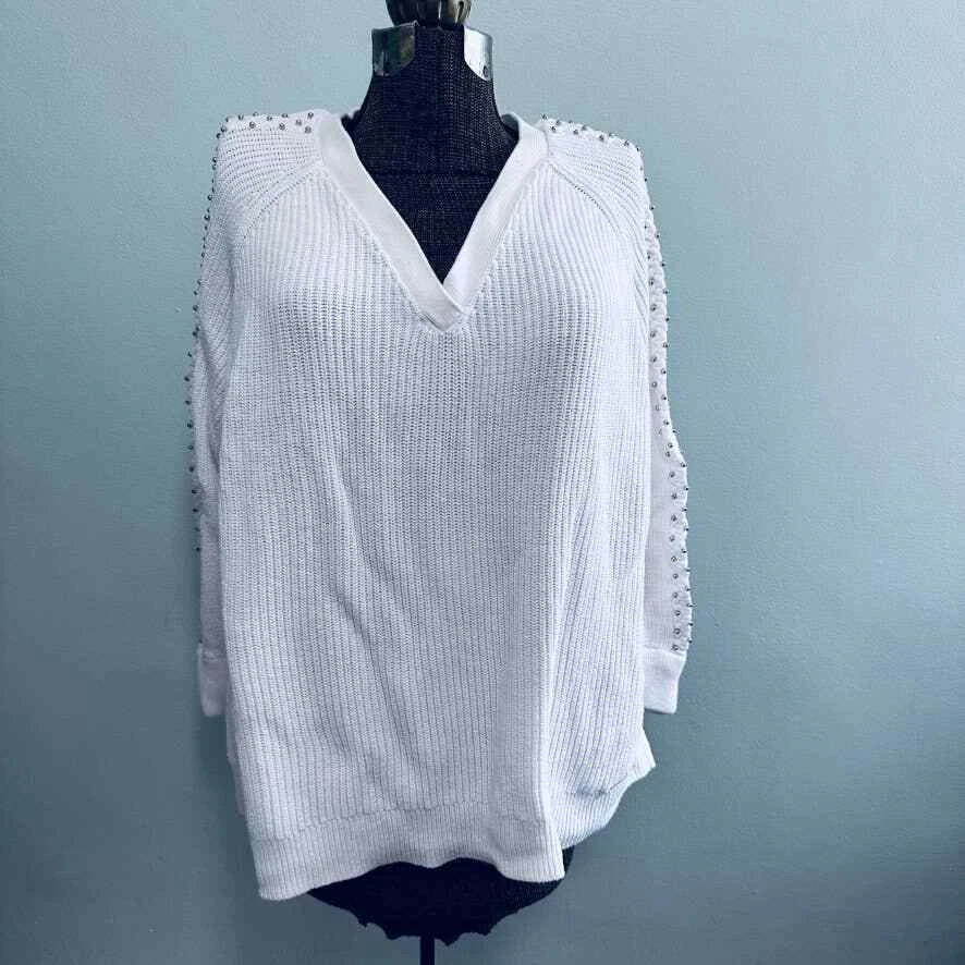 Michael Michael Kors white knit embellished sweater