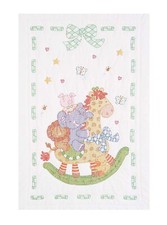 Jack Dempsey Needle Art Giraffe and Friends Crib Quilt Top