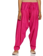 Pure Cotton Women Patiala Women's  Girl Semi Salwar Pants Regular Pink