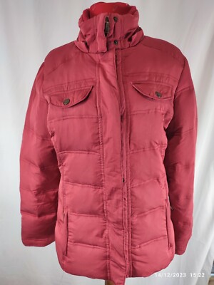 PEPE JEANS WOMENS RED DOWN FILLED PADDED OUTDOOR WINTER JACKET COAT SIZE M