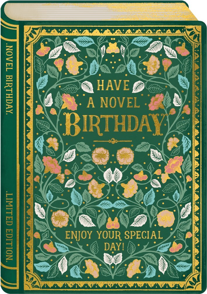 Floral Have a Novel Birthday Card - The Art File Greeting Card Made in the UK
