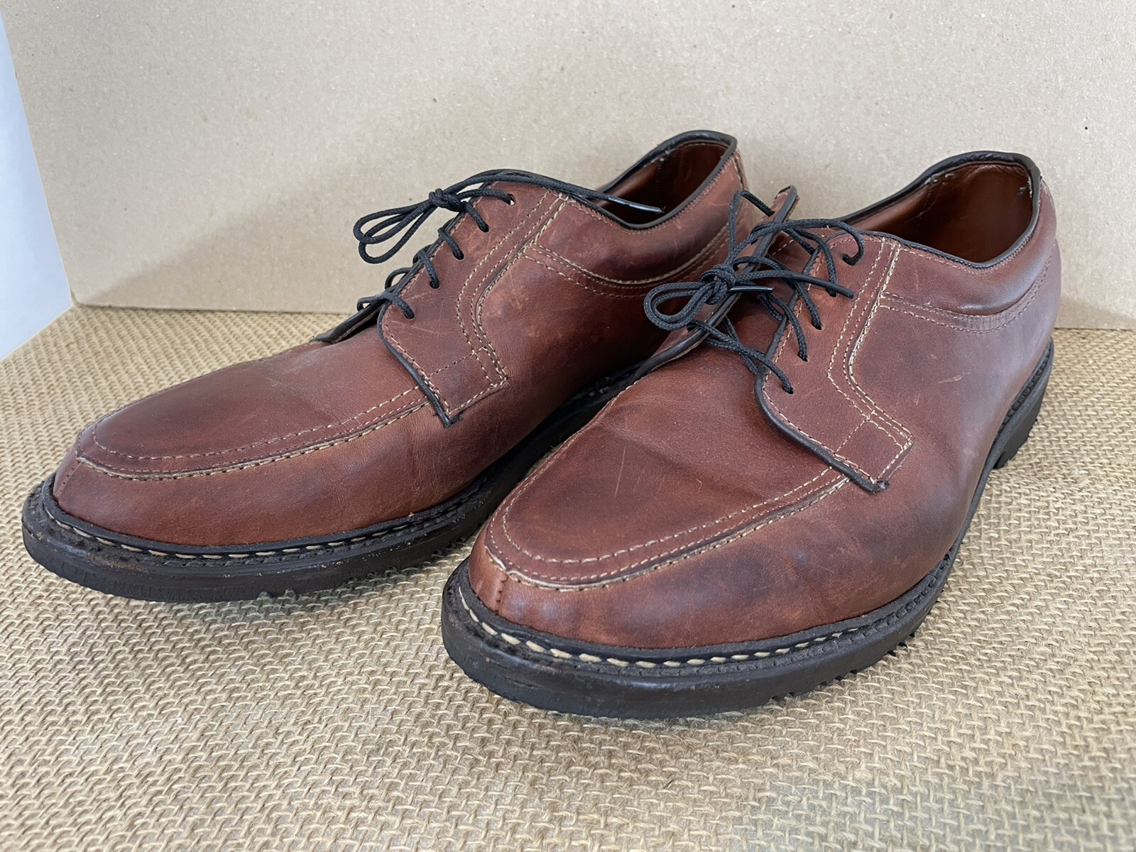 SAOLA Scarpe derby Allen Edmonds Wilbert 10 1 2 D in pelle marrone punta divisa