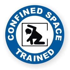 Confined SPACE TRAINED Hard Hat Sticker Decal