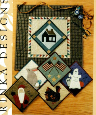 Multi-Seasonal Banner Interchange Blocks Wall Quilt Pattern Folksy Countryside