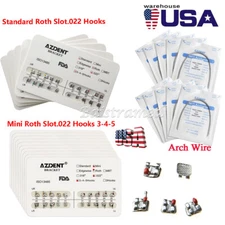 AZDENT Dental Orthodontic Brackets Braces /Supper Elastic Niti Arch Wires
