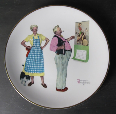 Norman Rockwell 1978 Gorham Bone China Teller '' Winter New Year Look ''