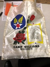 old WW2 silk pillow case cover blank Camp Williams Wisconsin homefront mother 