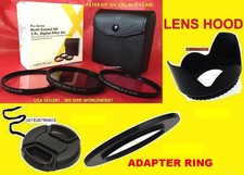ADAPTER FILTER KIT HOOD CAP 49-58mm SONY NEX-3 NEX-C3 NEX-3N NEX3 3NL 5T 5N 5