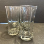 Vintage Anchor Hocking 4-Flair Clear Glasses, Curved Lines 16 fl.oz Tumblers