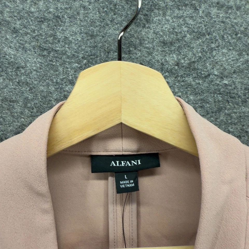 New Alfani Jacket Women L Large Pink Open Front Long Sleeve Pockets Casual - Image 3 of 4