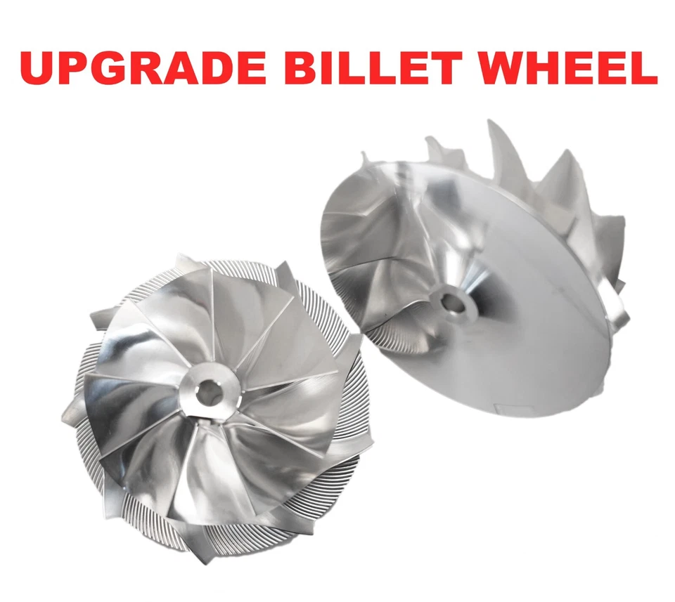 BILLET WHEEL HX40W 3538215 Turbo fits Dodge RAM T4 Twinscroll Flange 4" VBAND - Image 2 of 4