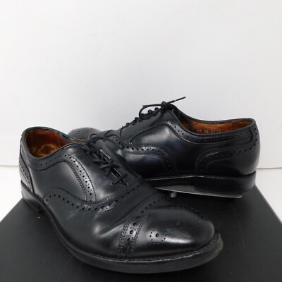 Allen Edmonds Mens 8.5 3E EEE Strand Black Leather Cap Toe Oxford Shoes WIDE 86