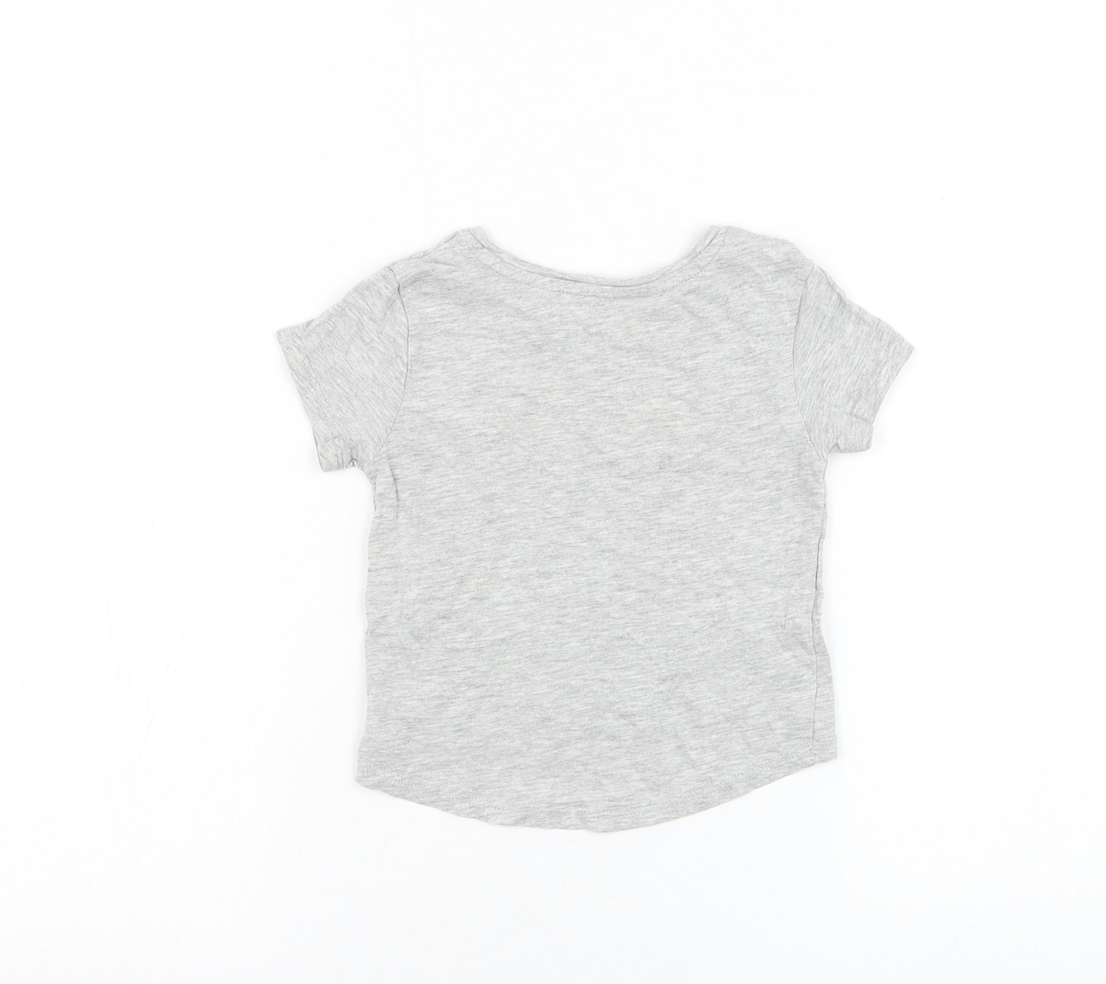 Primark Girls Grey Cotton blend T-Shirt Size 2-3 Years  - Awe image 2