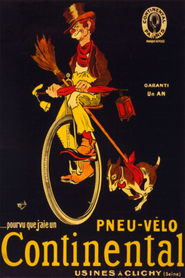 Continental Tires Vintage Style French Tramp Wall Art Home - POSTER 20''x30''