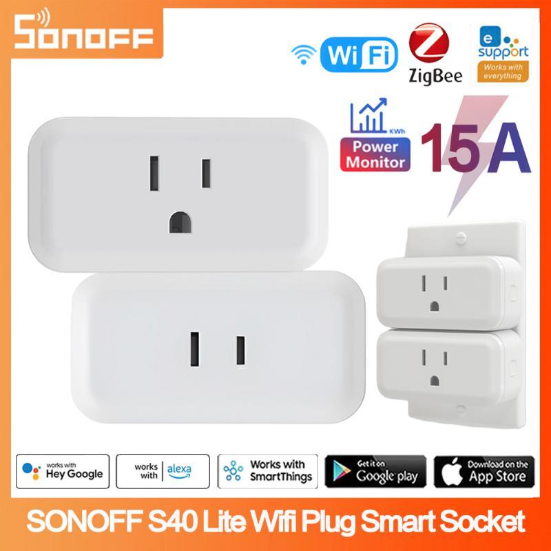 SONOFF S40Lite US/JP Smart Plug 15A WiFi ZigBee MINI Power Socket Outlets Monito