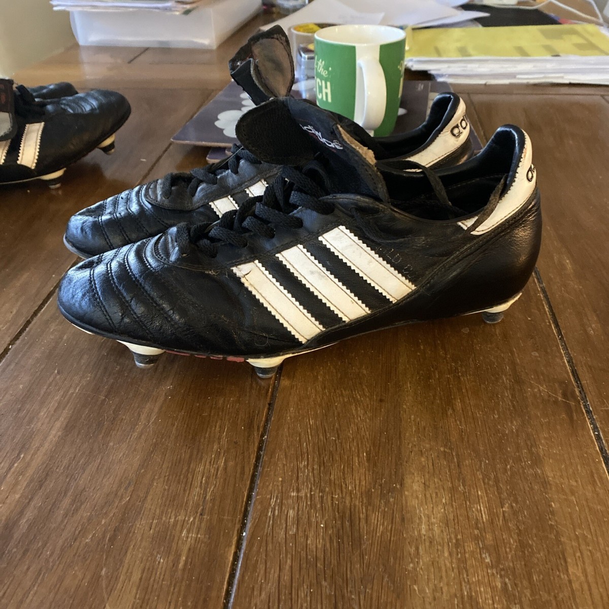 adidas World Cup SG Football Boots Studs Black UK 8 Read