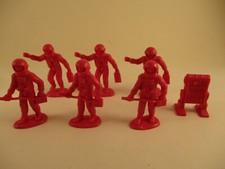Lot 7 Marx Pink Figures Space Men Astronauts Robot Tom Corbett Rex Mars